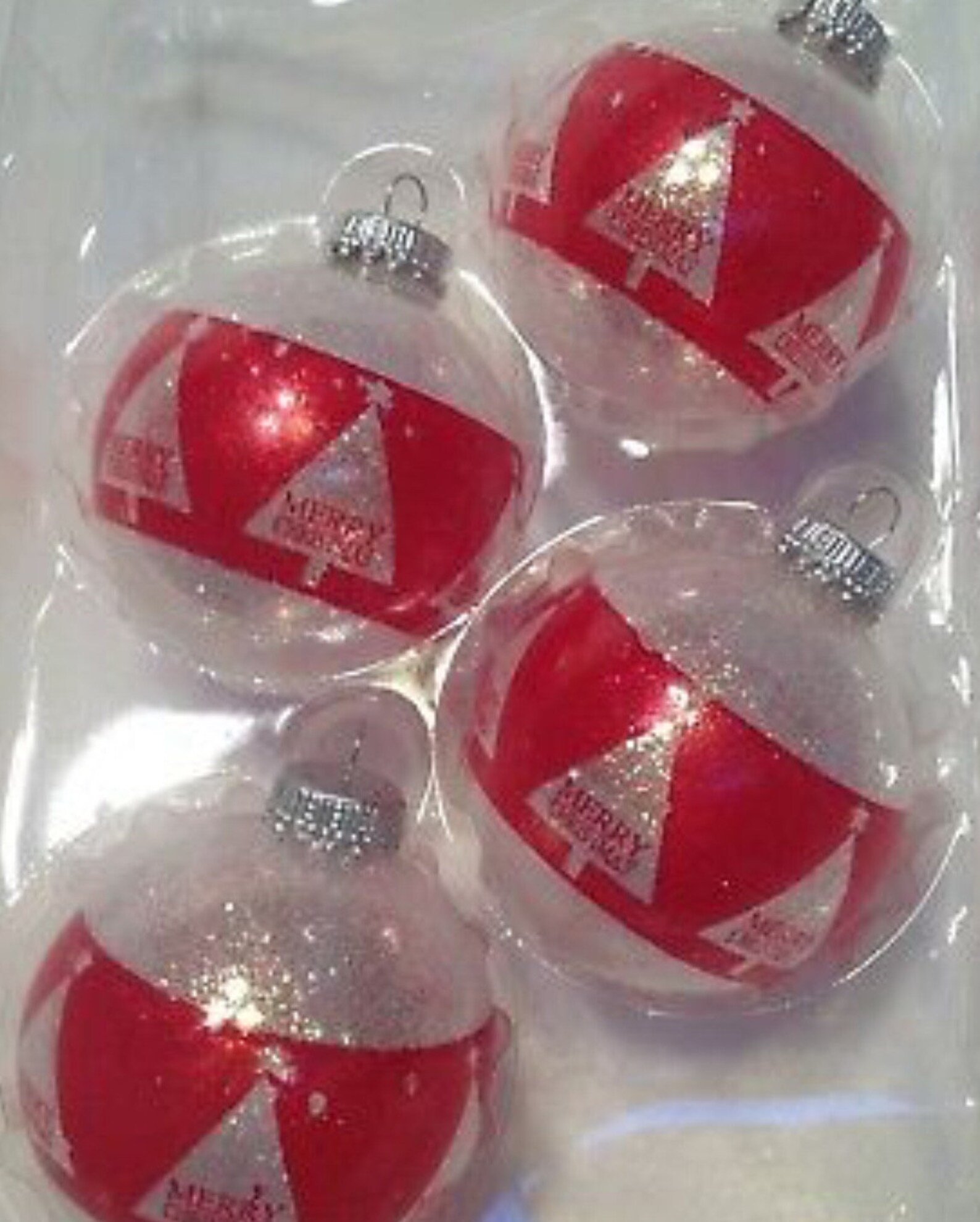 Krebs Christmas Ornament Blown Glass Set 4 Glittery White & Etsy