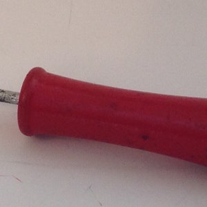 Vintage Melon Baller Scoop Red Wood Handle 5.5&quot; Kitchen Utensil