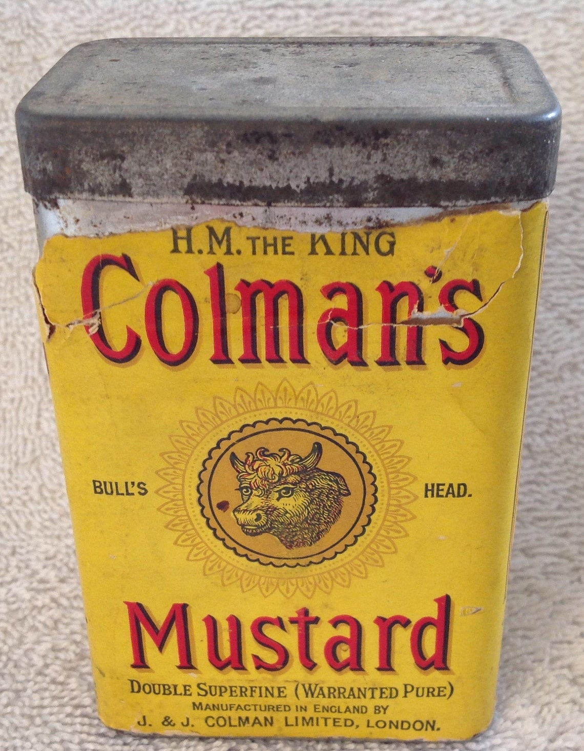 Coleman's Mustard Container Can 1/4 Lb Tin Rochester New Etsy