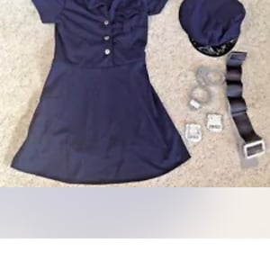Police Woman Officer Dress Vintage Outfit Costume Halloween Cosplay Childrens Size XL