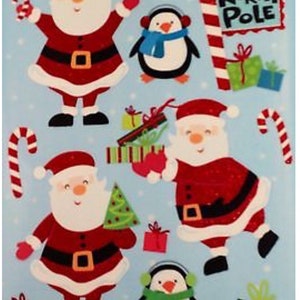 Christmas Window Clings Santa Penguin Candy Canes North Pole Vinyl Decals
