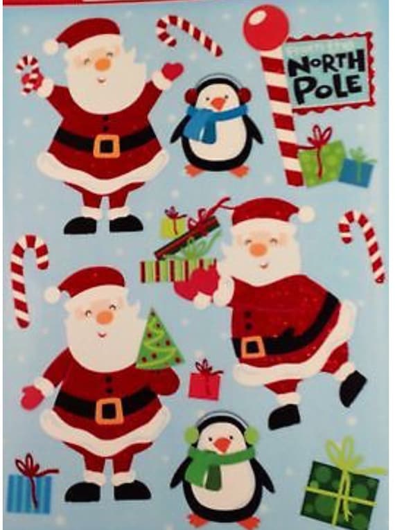 Kerst raamstickers Kerstman pinguïn snoepstokken Noordpool vinylstickers - België