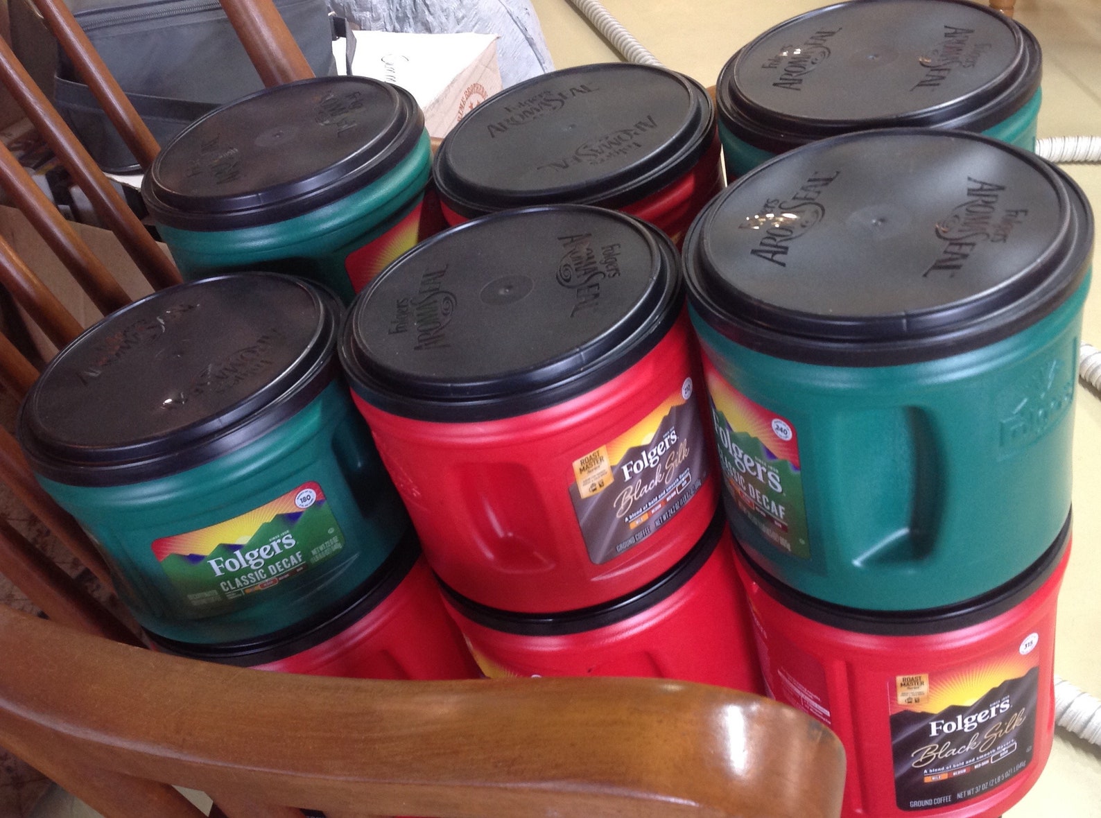 Lot 12 EMPTY Plastic Folger Coffee Containers Great For Crafts Etsy