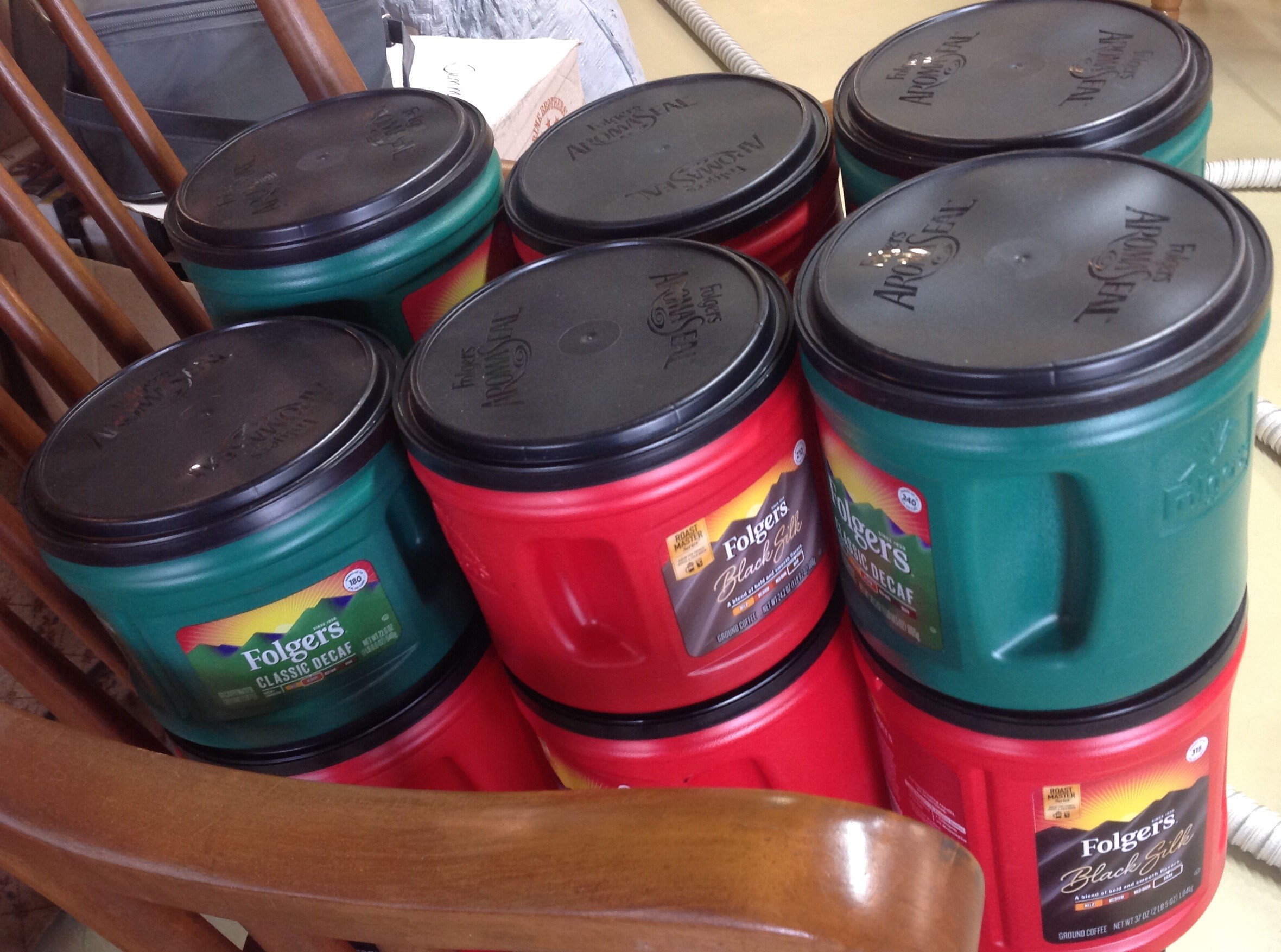 Lot 12 EMPTY Plastic Folger Coffee Containers Great For Crafts Etsy