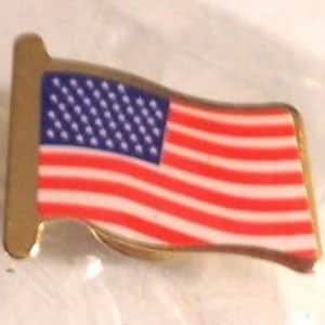 Lapel Pin Waving USA Flag Red White Blue
