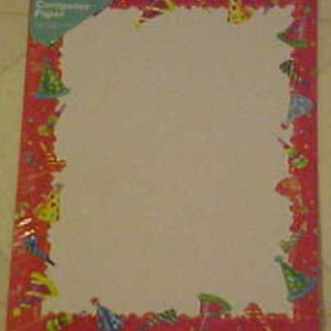 Papier do scrapbookingu, komputerowy, do drukarki, czapeczki urodzinowe, wzór na upominek na przyjęcie, nowy, 45 arkuszy