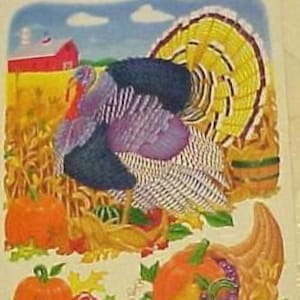 Vinyl Static Window Clings Thanksgiving Turkey Automne Harvest Cornucopia Crafts Scrapbooking