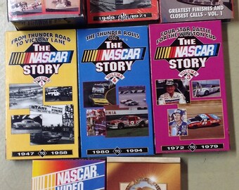 Vintage NASCAR Lot of 10 VHS Tapes Crashes Finishes History More 1990s