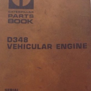 Caterpillar CAT-onderdelenboek D348 voertuigmotor serienummer 57K1-UP Vintage jaren 1970