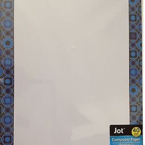 Handwerk Scrapbooking Computer Papier Pkg 40 Blatt blau schwarzen geometrischen Rahmen stationär