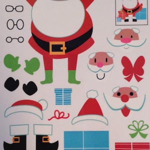 Vinyl Static Window Clings Christmas Create a Santa Claus 3 Different Looks
