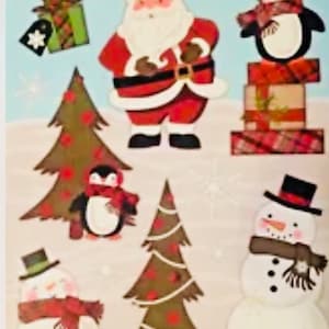 Craft Scrapbooking Static Vinyl Window Clings Christmas Santa Claus Penguin Snowman New