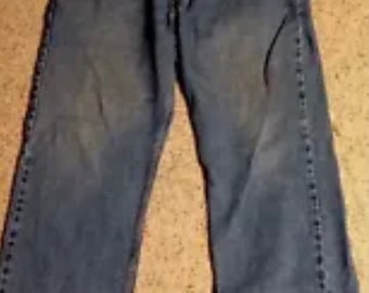 Levis 505 Blue Denim Jeans Mens 33W x 30L Regular Straight Red Tab Cotton Vintage