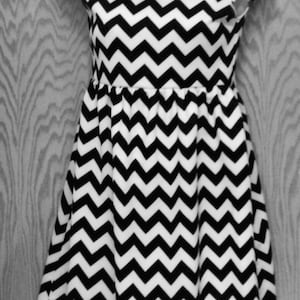 Chevron Dress Black and White