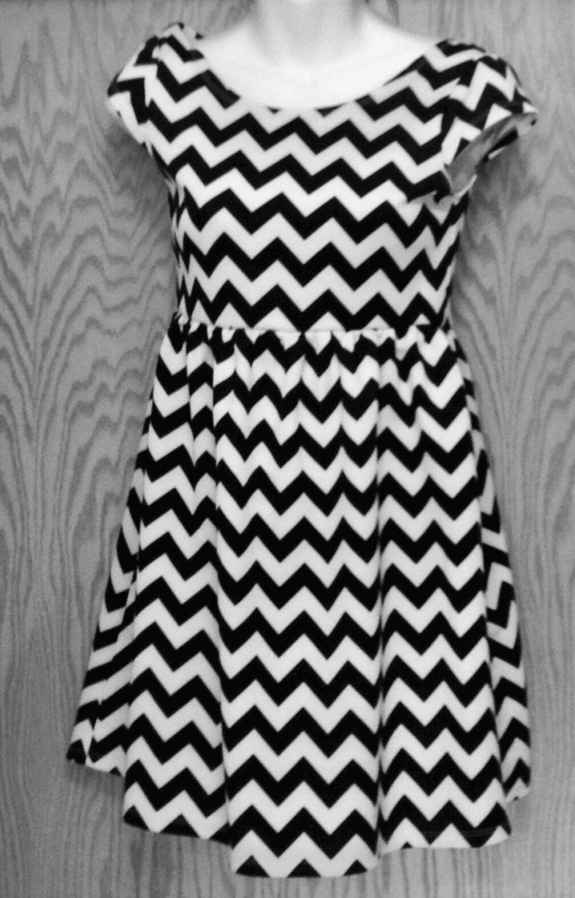 chevron dress black and white Designed with a flattering