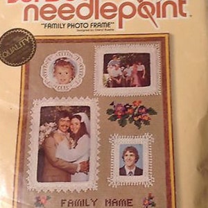 Needlepoint Craft Kit zonsondergang familie foto Frame #6900 nieuw