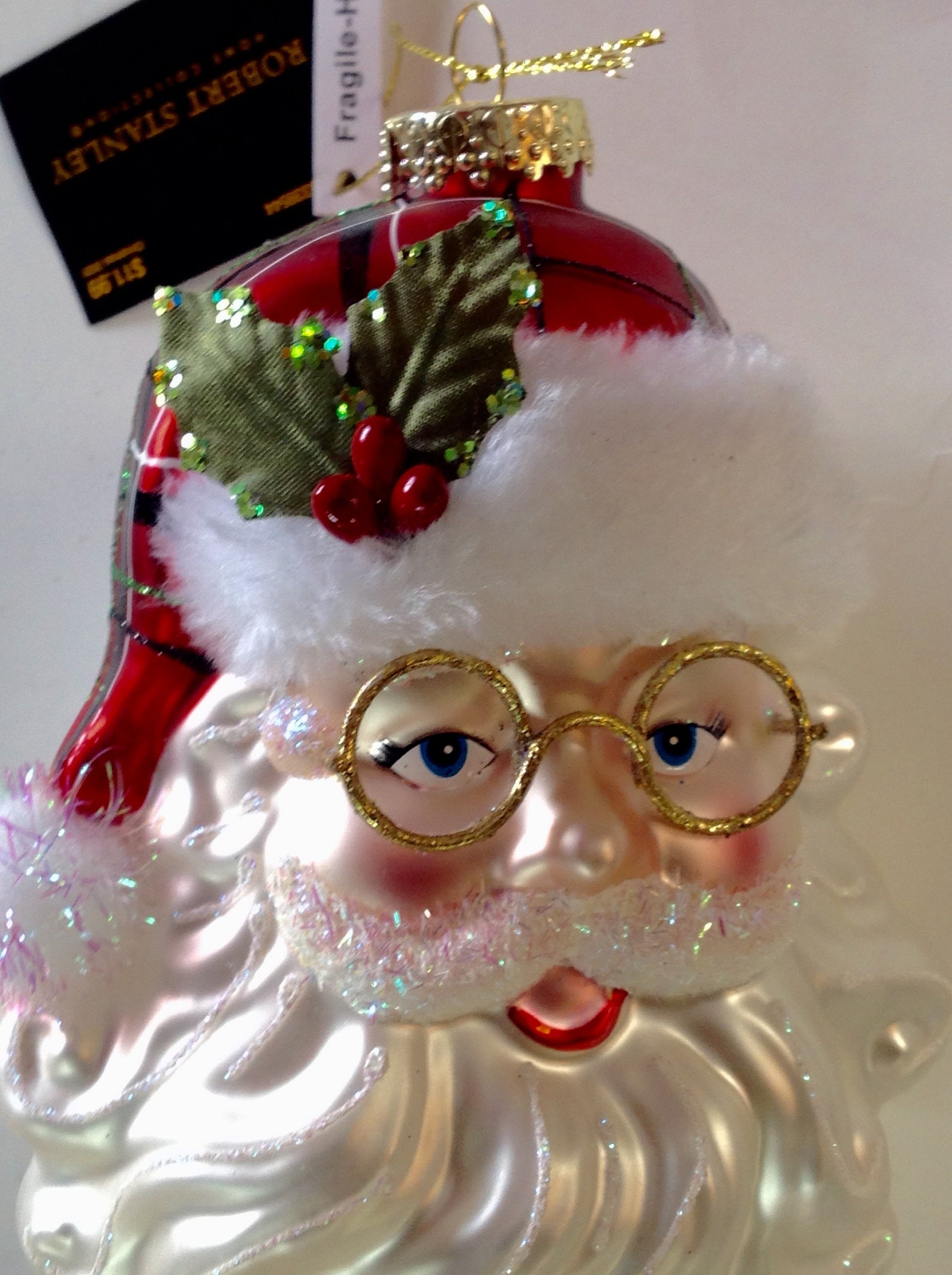 Robert Stanley Glass Christmas Ornament Santa Claus Wearing Etsy