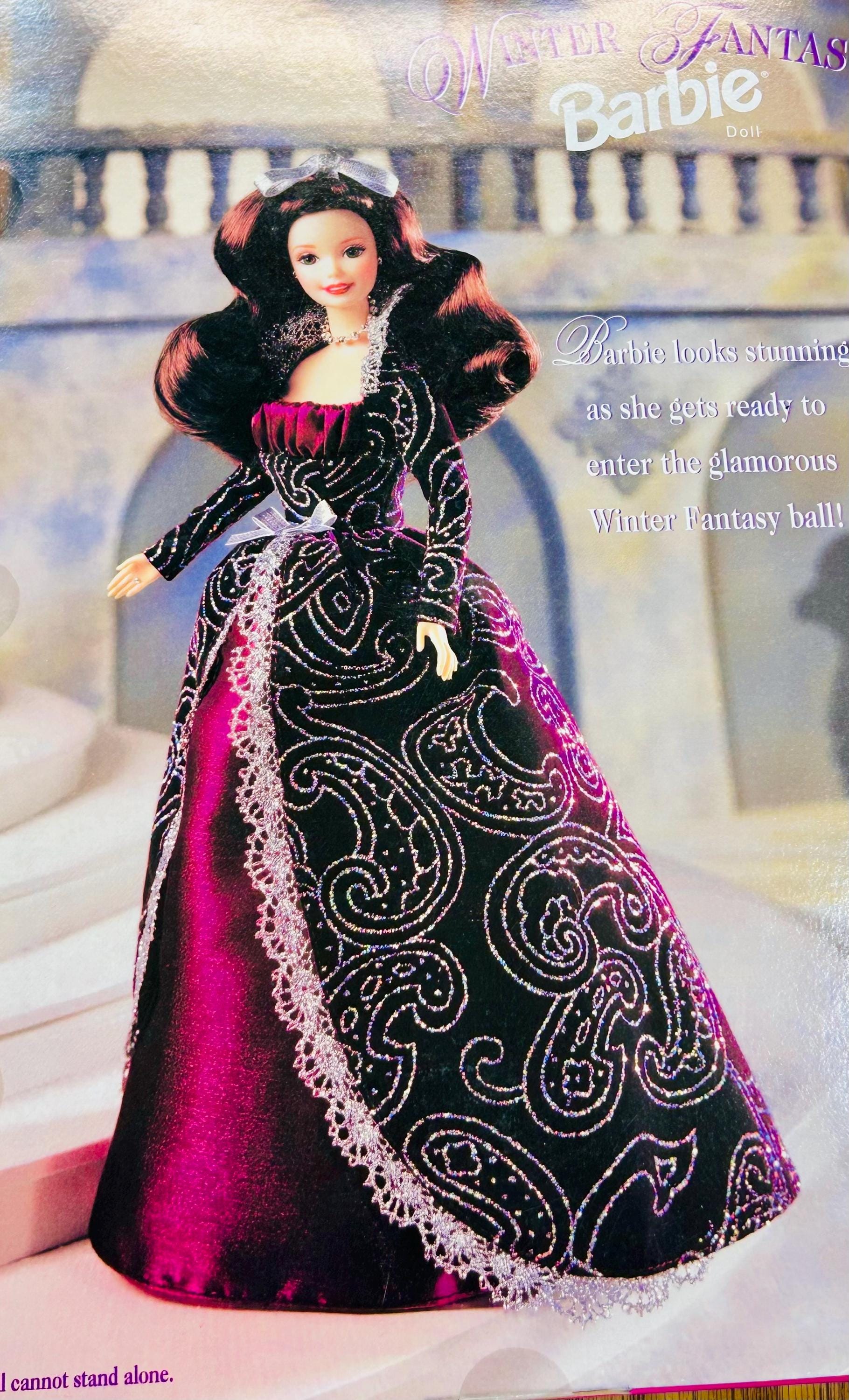 【最終お値下げ】 希少 未開封 未使用 ⭐︎1995年製Barbieシーツセット Mattel Barbie Doll Winter Fantasy Brunette NRFB 1996 Sams Club