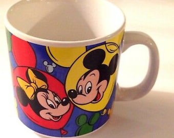 Disney Mickey Mouse Ceramic Coffee Mug Minnie Pluto Donald Duck Goofy Vintage