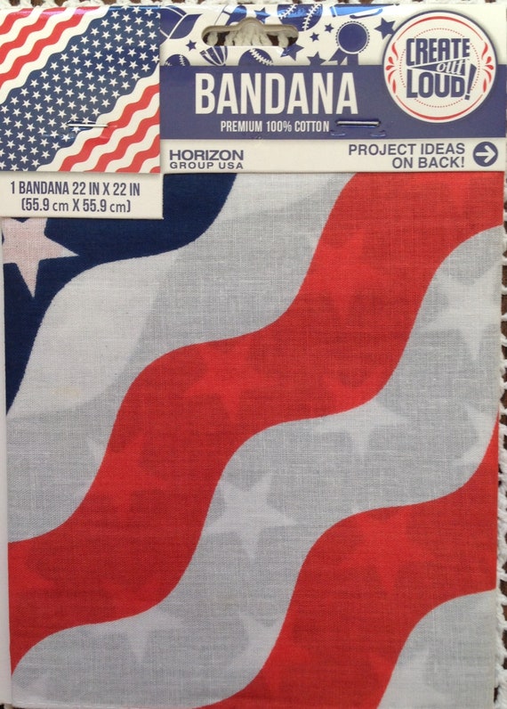 Bandana Red White Blue Stars Stripes Flag Skull Ca