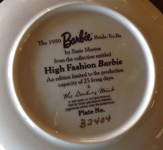 barbie collector plates