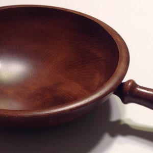 Cuenco con mango Woodcraftery madera tallada a mano Vintage Woodenware
