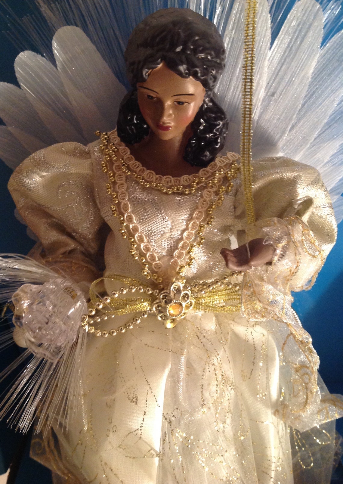 African American Porcelain Black Angel Christmas Tree Topper  Etsy