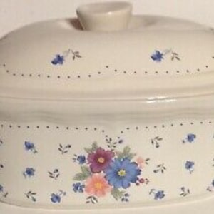 Ironstone Roaster Flowered Oval Baking Casserole Dish 11” x 6.5” x 3.5” Vintage