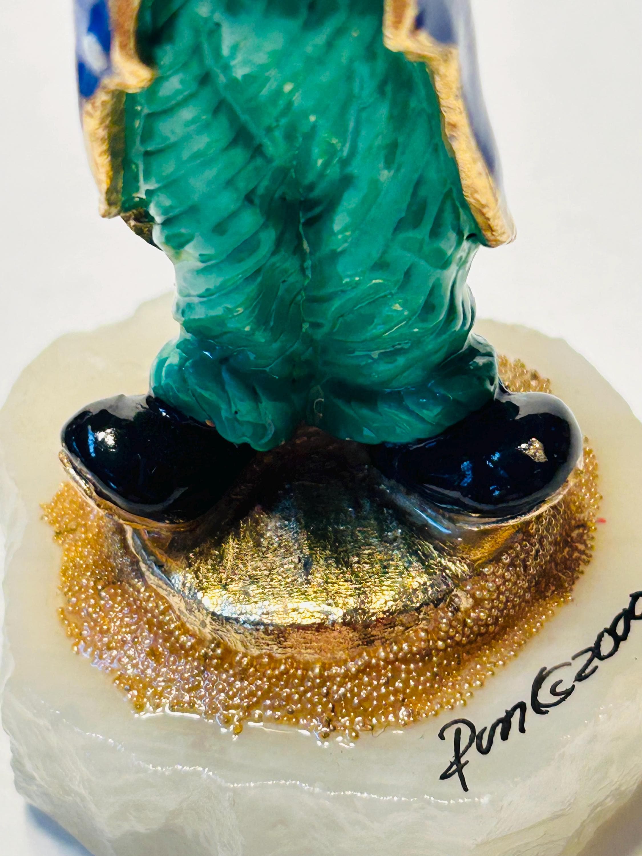 RARE Ron Lee Spiffy Clown Figurine 24 Kt Gold Signed Marble Base