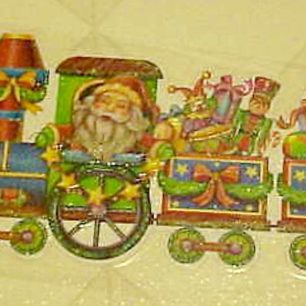 Christmas Static Window Clings Santa Claus Toy Train Vinyl Crafts Scrapbooking