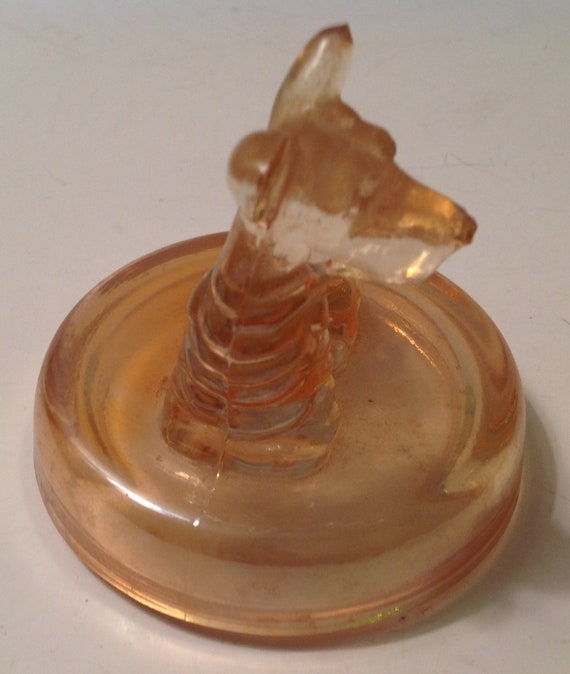 Jeanette Carnival Glass Scottie Dog Powder Jar Tr… - image 5