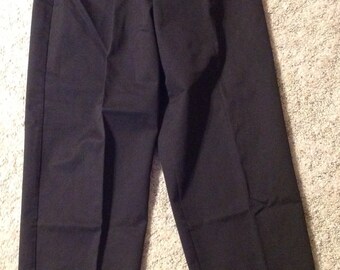 Pantalones de vestir negros vintage Avon de mezcla de algodón, años 80, talla 11/12