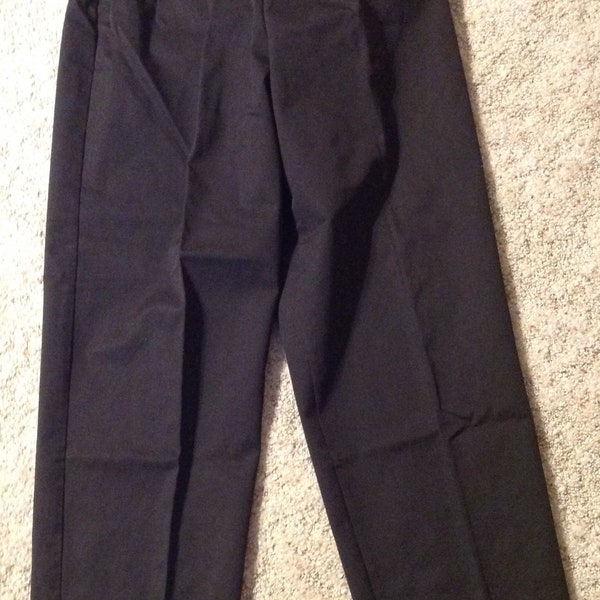 Vintage Avon 1980s Black Ladies Pants Slacks Size 11/12 Made in USA Cotton Blend