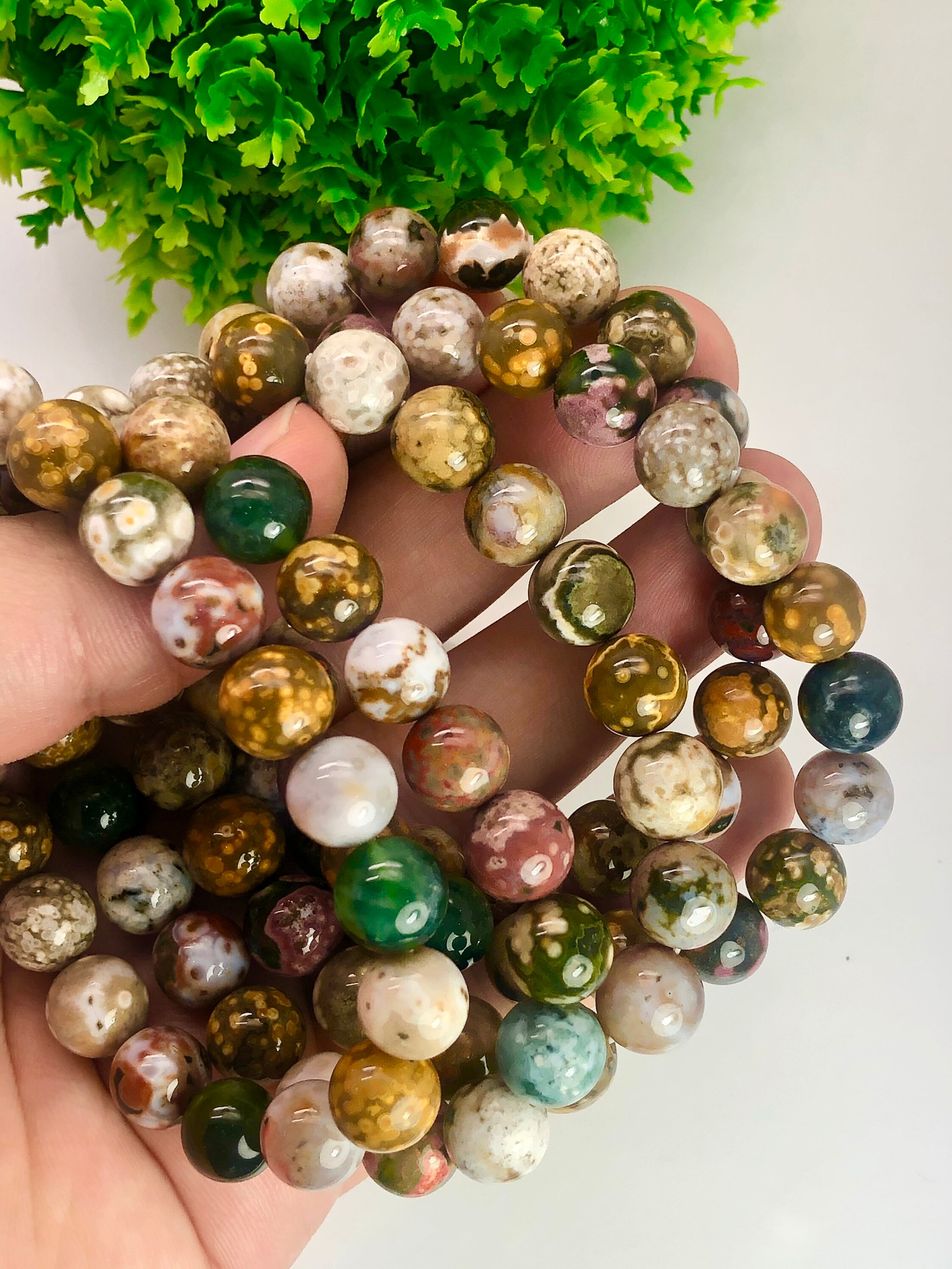 100% Natural Ocean Jasper Bead Bracelet High Quality 8 Mm 10 100% Natural Ocean Jasper Bead Bracelet High Quality 8 Mm 10