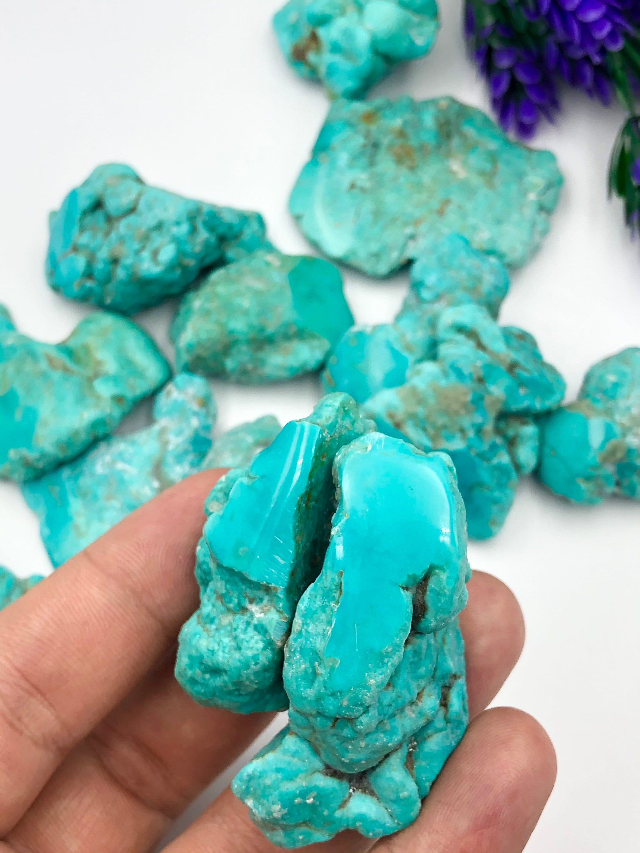 50 g Turquoise Stone 100 Natural Rough Turquoise Material Etsy