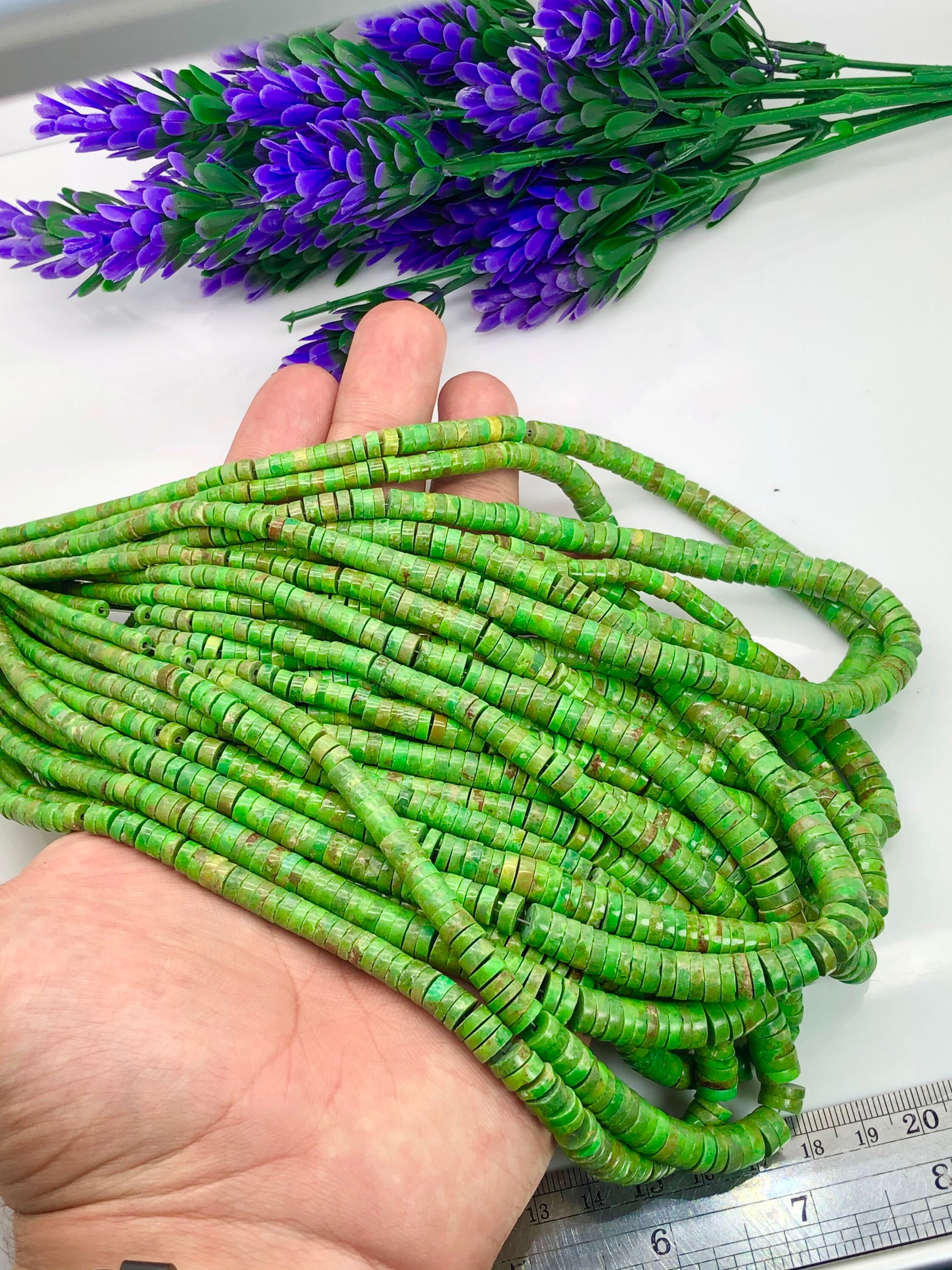 42cm Natural Green Yellow Turquoise Necklace for Ladies and Gents Lemon ...