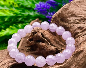 Lavender Amethyst bracelet | Amethyst Beaded Bracelet 6 mm 8 mm 10 mm 12 mm AAA Grade Crystal Lavender