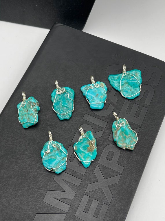 1 Pc Natural Turquoise Necklace Pendant Real Turquoise Dark 1 Pc Natural Turquoise Necklace Pendant Real Turquoise Dark