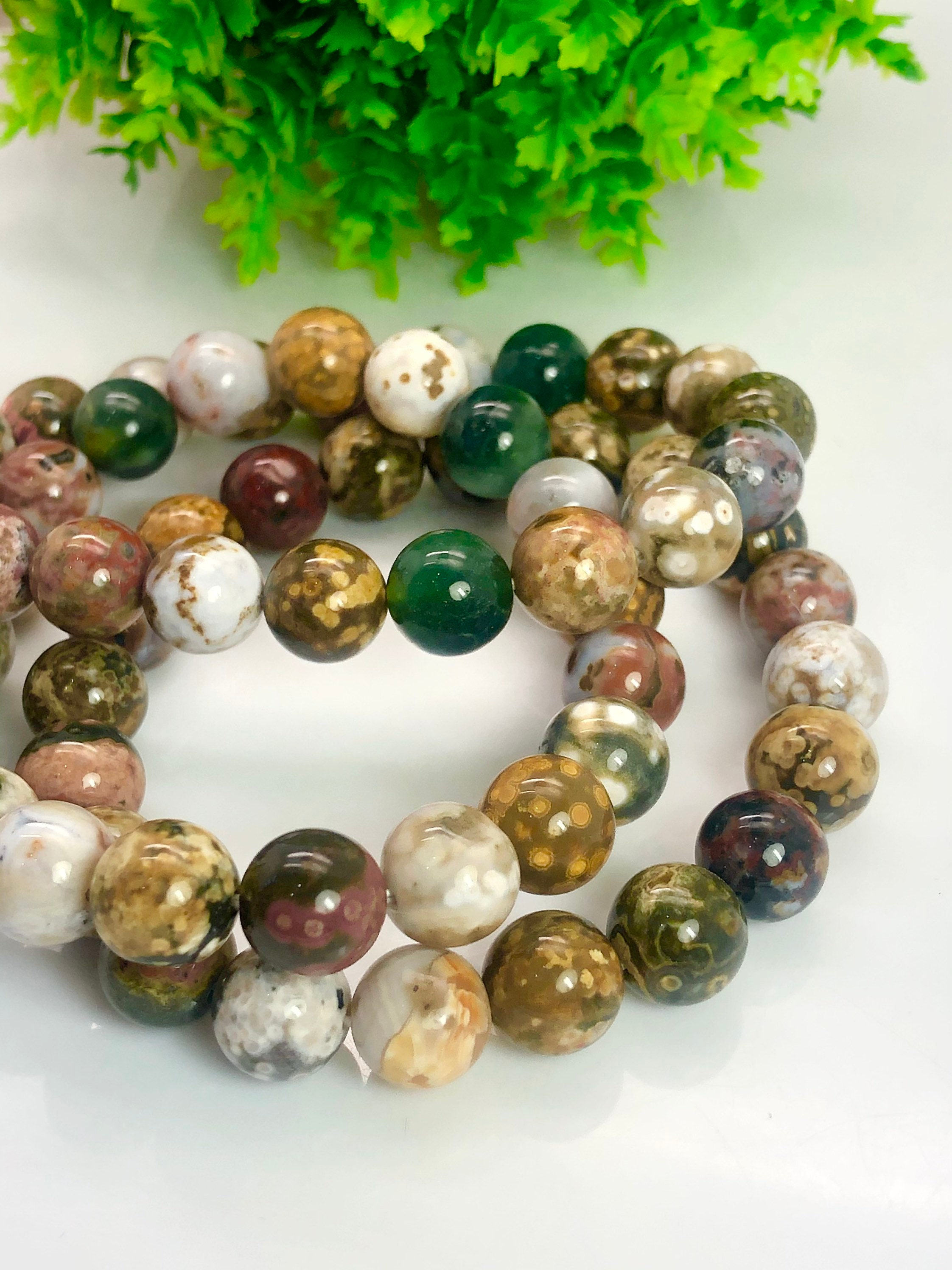 100% Natural Ocean Jasper Bead Bracelet High Quality 8 Mm 10 100% Natural Ocean Jasper Bead Bracelet High Quality 8 Mm 10