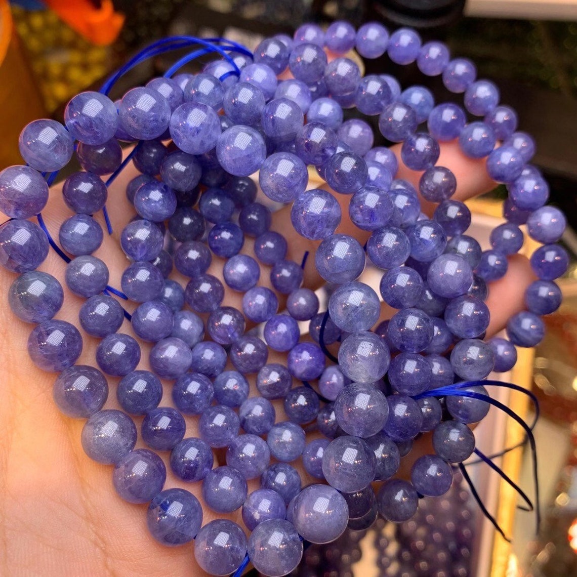 Natural Tanzanite Beads Bracelet High Quality Tanzanite Beads Etsy