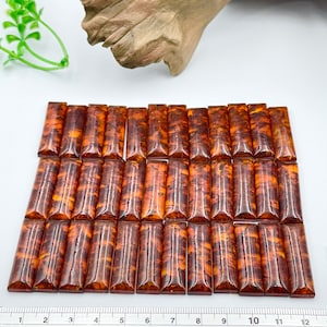 Natural Báltico Ámbar Rectangular Calibrado Cabochon 10x35 mm 5 mm 100% Real Amber Cabochon