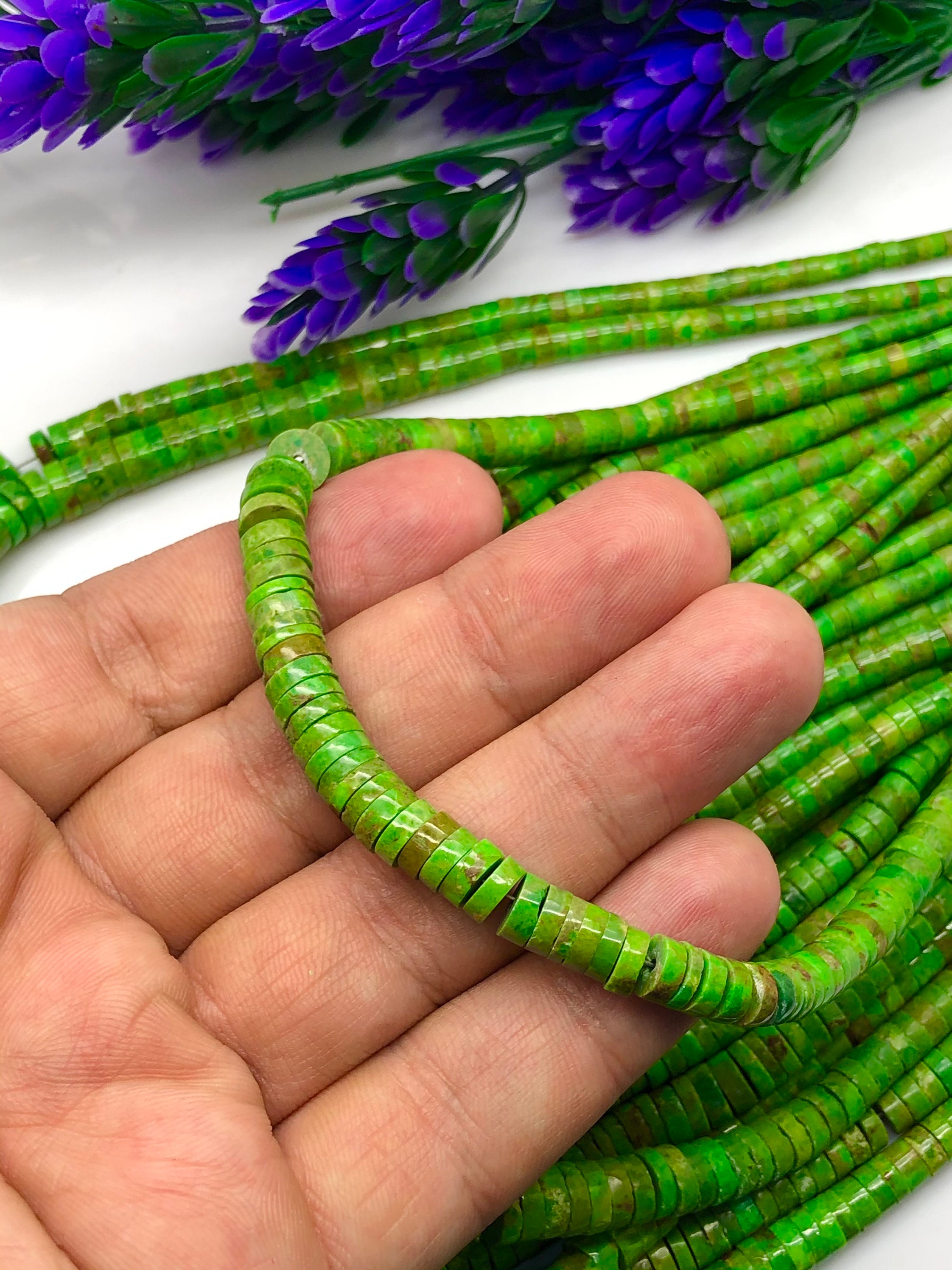 42cm Natural Green Yellow Turquoise Necklace for Ladies and Gents Lemon ...