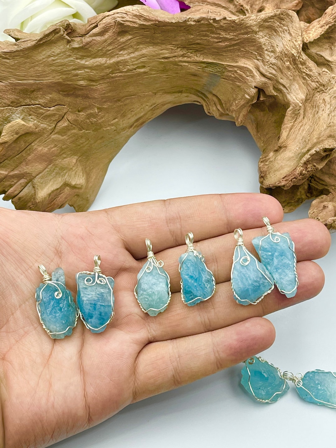 Collana Di Acquamarina E Perle - Collane Acquamarina - Gioielli Acquamarina - Acquamarina - Pietre - Gioielli In Pietre Dure E Preziose - Foto 7