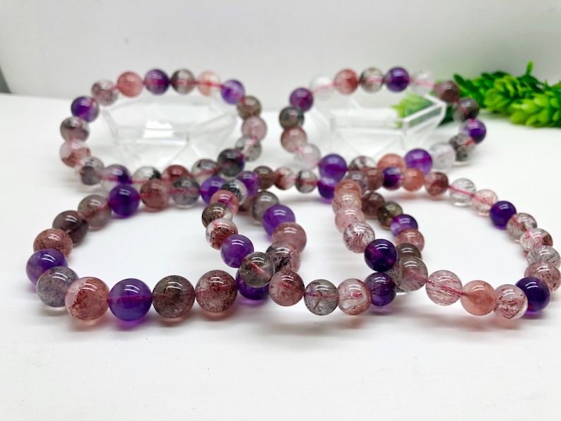 AAAAA Quality Super 7 Bracelets Lepidocrocite Super 7 quartz Beads Bracelets