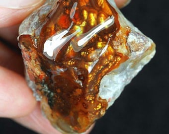 1 pc Random Pick Natural Maxican Fire Agate / Fire Agate Rough  / Fire Opal  Agate collector’s healing stone