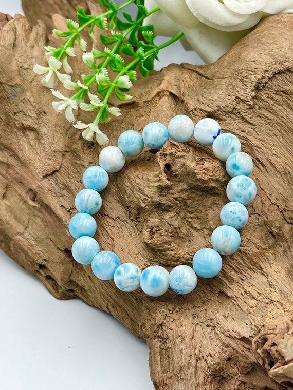 Larimar Wheel Beaded Stretchy Bracelets Larimar Wheel Beaded Stretchy Bracelets