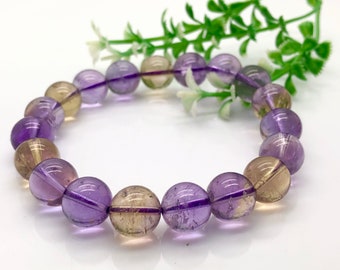 Natural Ametrine citrine amethyst crystal healing bracelet grounding meditation balancing bracelet anxiety stress relief bracelet gift brace