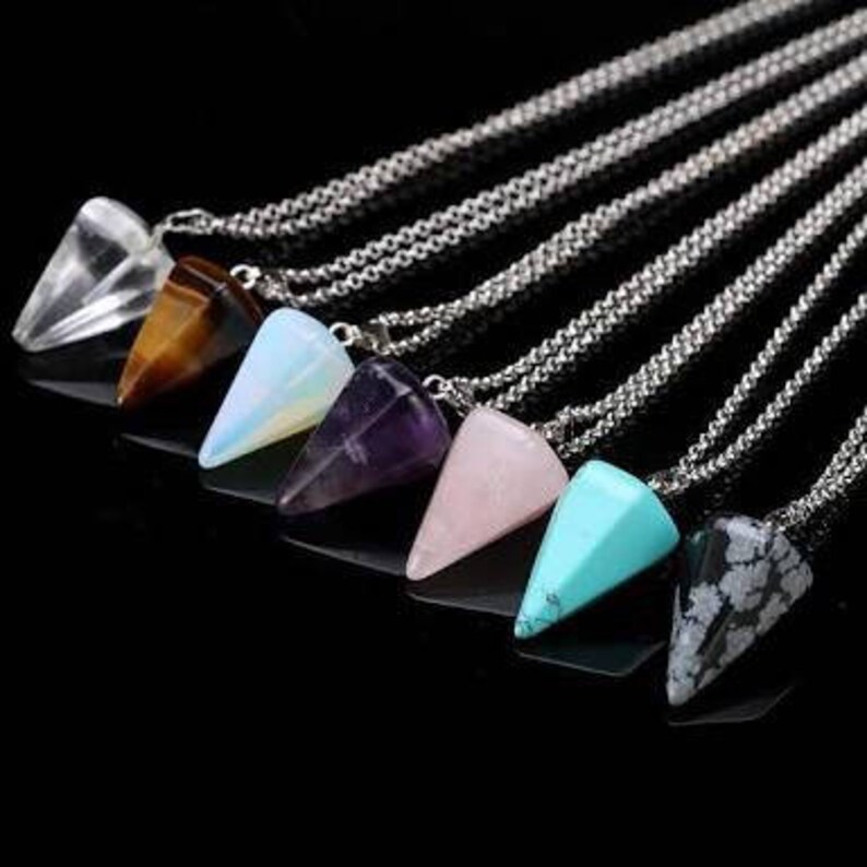 Pendulum of Natural Stone for Healing Reiki Crystal Pendulum Etsy