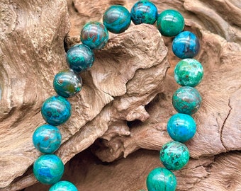 Natural Chrysocolla Round Beads Bracelet 6 Mm 8mm 10 Mm Size Natural Chrysocolla Round Beads Bracelet 6 Mm 8mm 10 Mm Size
