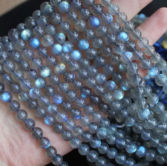 42 Cm Long Natural Rainbow Fire Labradorite Round Beads Strand | Etsy